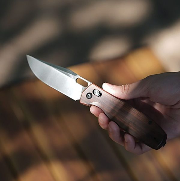 CJRB Prado Crossbar Lock Folding Knife Ebony Wood AR-RPM9