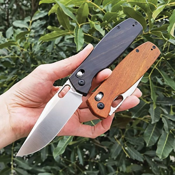 CJRB Prado Crossbar Lock Wood Folding Knife AR-RPM9 Stainless