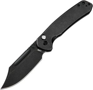 CJRB Bowie Pyrite Button Lock Folding Knife AR-RPM9 Black