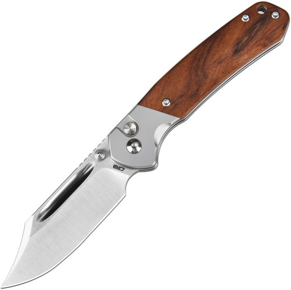 CJRB Bowie Pyrite Folding Knife Rosewood AR-RPM9 Stainless