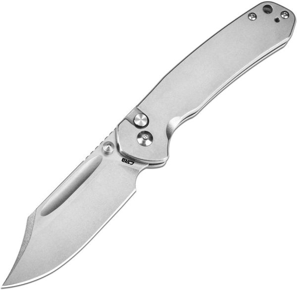 CJRB Bowie Pyrite Button Lock Folding Knife AR-RPM9 Stonewash