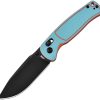 CJRB Shale Crossbar Lock Folding Knife Blue Orange G10