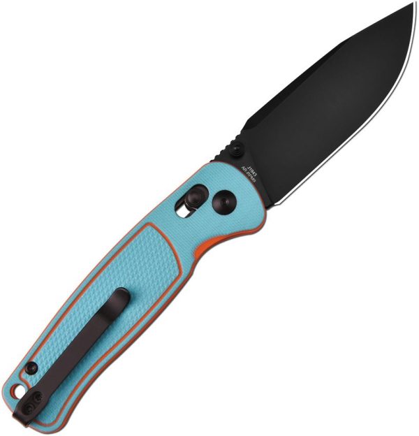 CJRB Shale Crossbar Lock Folding Knife Blue Orange G10