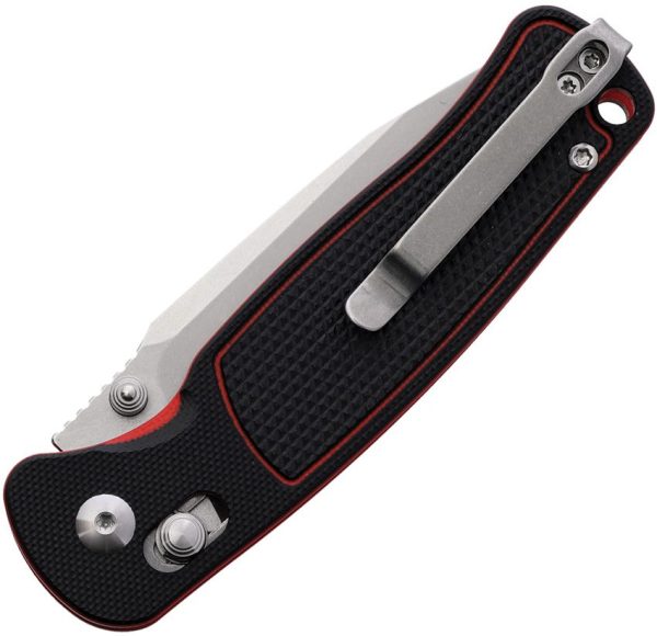 CJRB Shale Folding Knife AR-RPM9 Stonewash Black Red G10