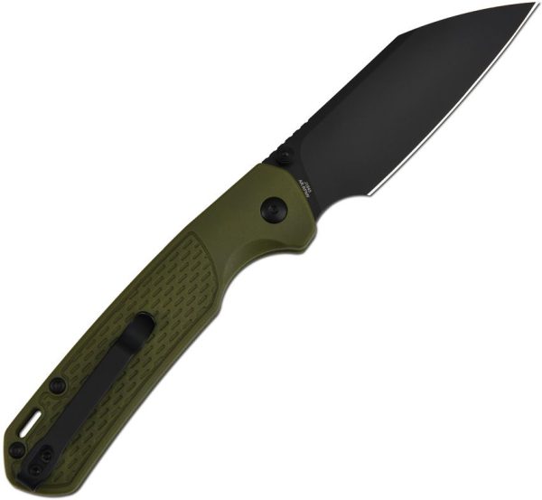 CJRB Pyrite Light Button Lock - Green Wharncliffe