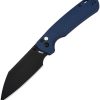 CJRB Large Pyrite Light Folding Knife Blue FRN AR-RPM9 Wharncliffe