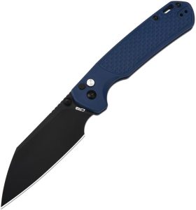 CJRB Large Pyrite Light Folding Knife Blue FRN AR-RPM9 Wharncliffe