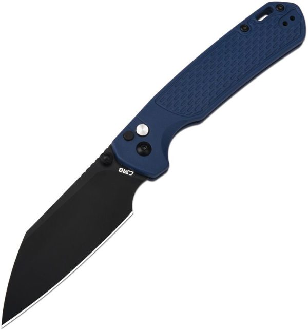 CJRB Large Pyrite Light Folding Knife Blue FRN AR-RPM9 Wharncliffe