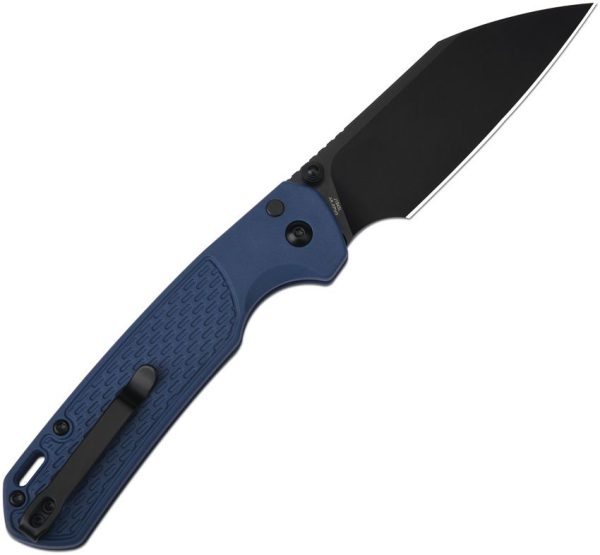 CJRB Large Pyrite Light Folding Knife Blue FRN AR-RPM9 Wharncliffe