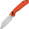 CJRB Pyrite Light Button Lock Folding Knife Orange FRN AR-SFII