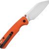 CJRB Pyrite Light Button Lock Folding Knife Orange FRN AR-SFII