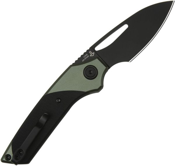 CJRB Version Button Lock Green Folding Knife AR-RPM9 Steel