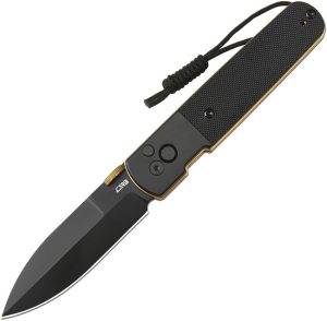 CJRB Locust Button Lock Folding Knife Black AR-RPM9 Blade