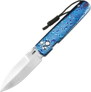 CJRB Perfect Locust Button Lock Folding Knife MagnaCut Damascus