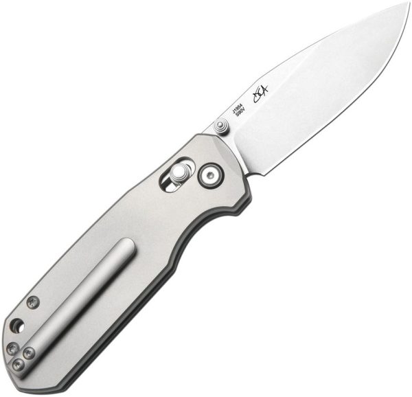 CJRB Maximal Crossbar Lock Ti Folding Knife S90V Gray Titanium
