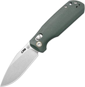 CJRB Maximal Folding Knife Green Micarta 3" Stonewash Blade