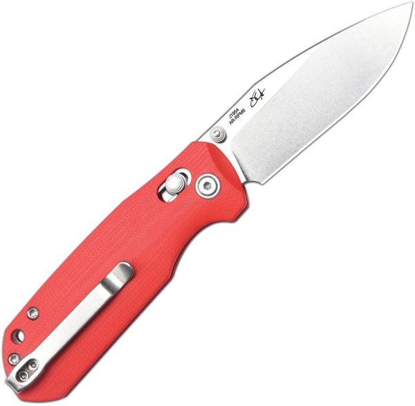 CJRB Maximal Crossbar Lock Red G10 Folding Knife 3" AR-RPM9