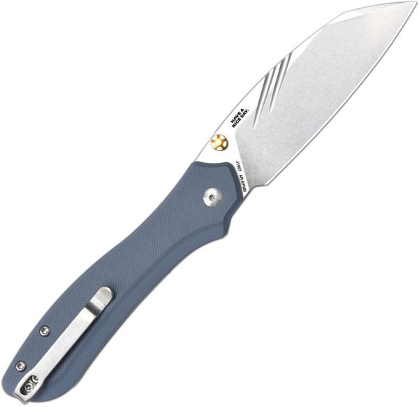 CJRB Fugly Linerlock Folding Knife Blue-Gray G10 AR-RPM9