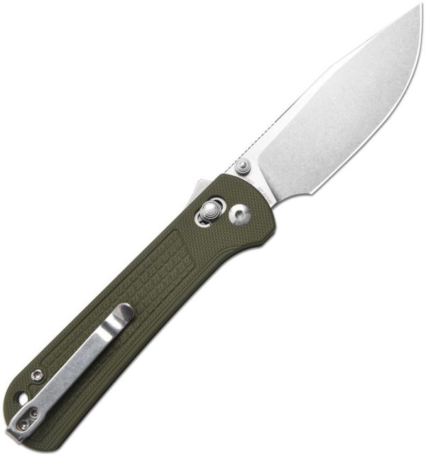 CJRB Bolt Recoil Lock V2 Green Folding Knife AR-RPM9 Stonewash