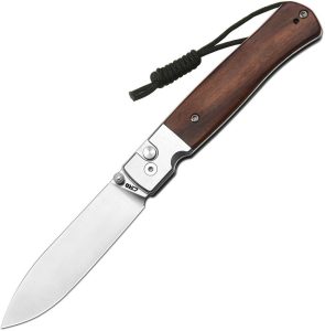 CJRB Glacier Button Lock Wood Folding Knife AR-RPM9 Stainless