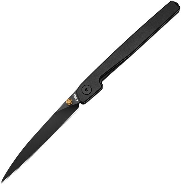 CJRB Lanky Linerlock Black Folding Knife 3.5" AR-RPM9