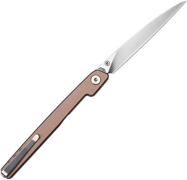 CJRB Lanky Linerlock Champ Folding Knife AR-RPM9 Champagne