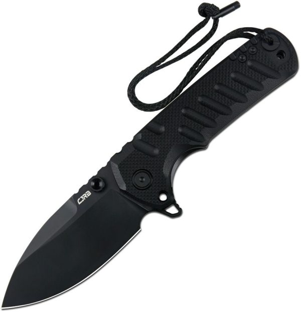CJRB Tundra Linerlock Black D2 Steel Folding Knife