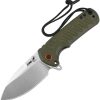 CJRB Tundra Linerlock Green D2 Steel Folding Knife 3.75"