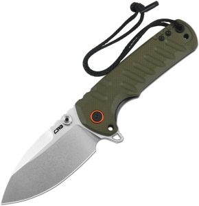 CJRB Tundra Linerlock Green D2 Steel Folding Knife 3.75"
