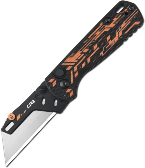 CJRB Boxer Button Lock Folding Knife Black G10 2Cr13 Blade