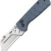 CJRB Boxer Button Lock Folding Knife Blue G10 2Cr13 Blade