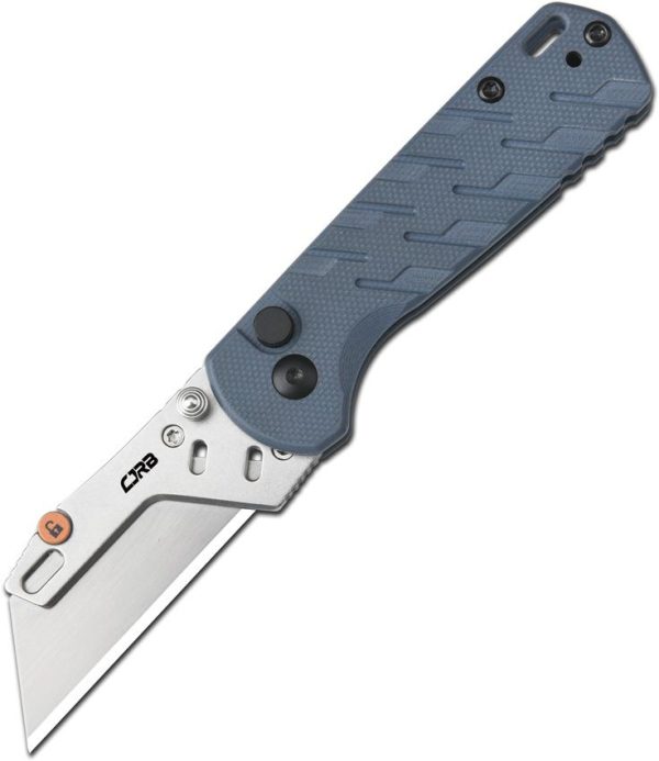 CJRB Boxer Button Lock Folding Knife Blue G10 2Cr13 Blade
