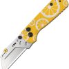 CJRB Boxer Button Lock Folding Knife Yellow G10 2Cr13 Blade