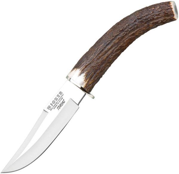 Joker Fixed Blade 4.25" Vanadium Steel Stag Handle Knife
