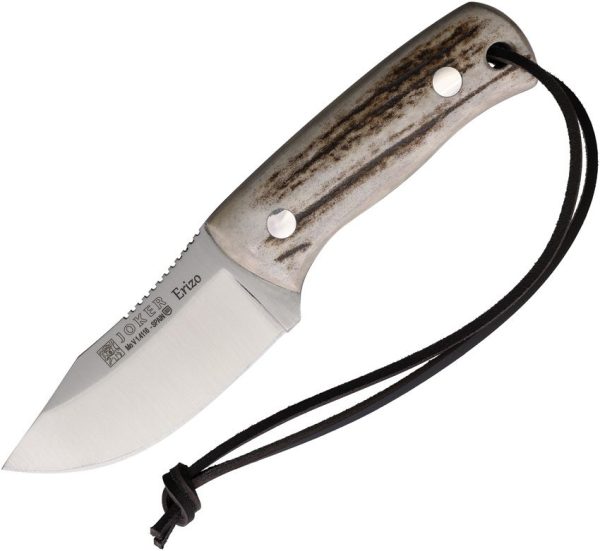 JKRCC75.jpg Joker Erizo Fixed Blade Stag 3" 1.4116 Stainless Spanish Knife