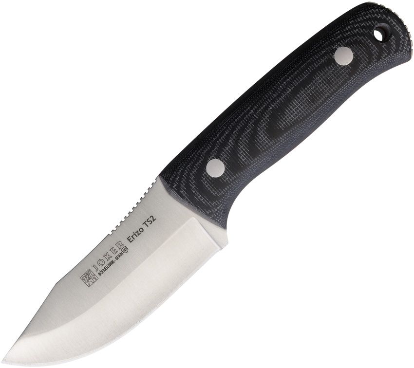 Joker Erizo TS2 Fixed Blade Knife 3.75" N695 Black Micarta