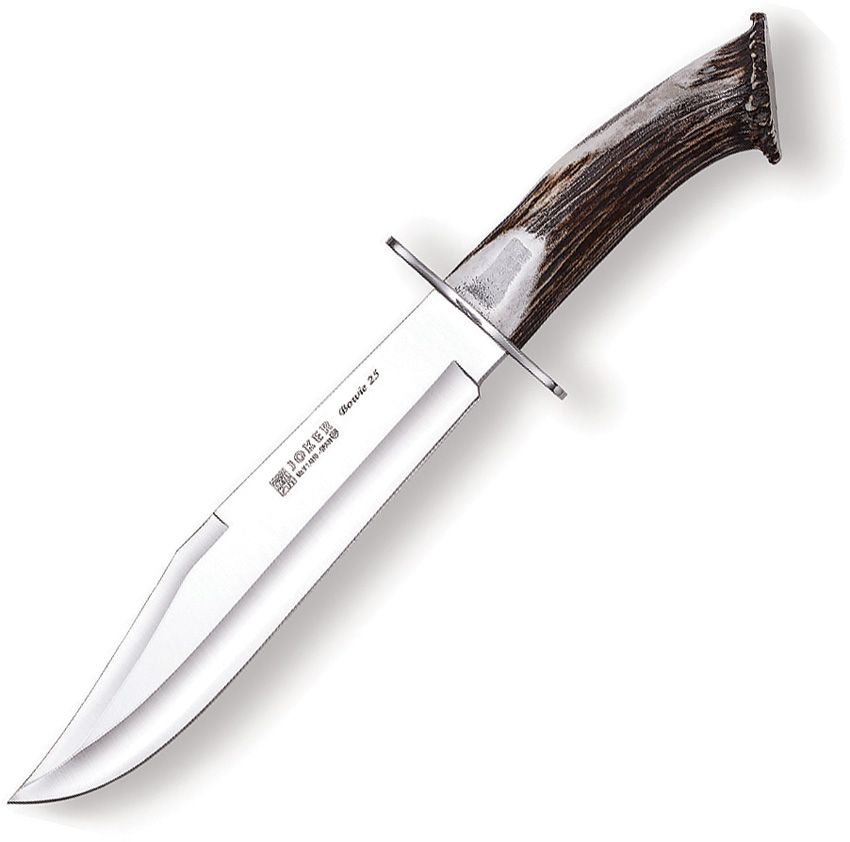 Joker Bowie Fixed Blade Knife 9.75" Vanadium Molybdenum Blade Crown Stag