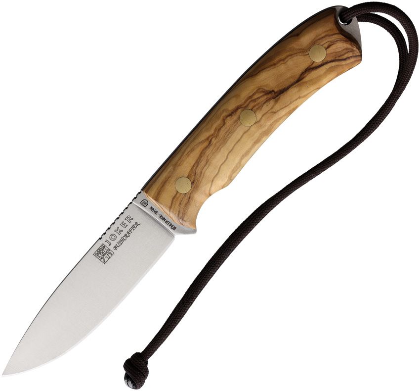 JKRCO120.jpg Joker Bushcrafter Fixed Blade 4.25" Olive Wood N695 w/ Sheath