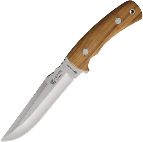 Joker Gamo Fixed Blade Knife 6" Satin Stainless Olive Wood