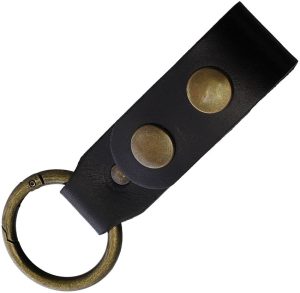 Joker Dangler Black Leather - Brass Ring Pouch
