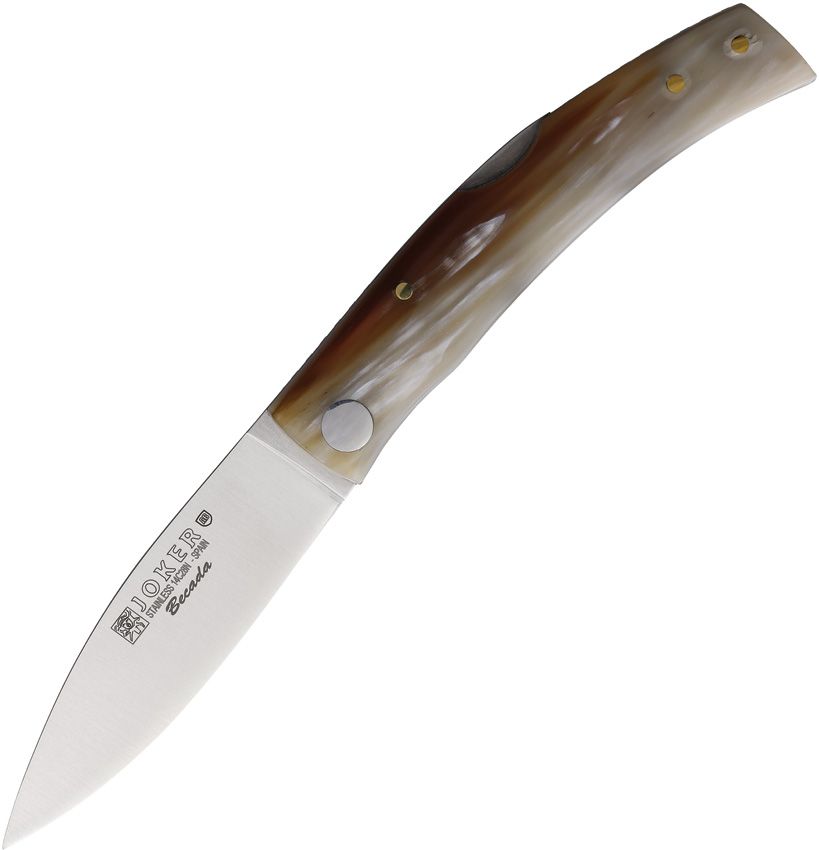 JKRNA153.jpg Joker Becada Lockback Folding Knife 3" 14C28N Blade Horn Handle