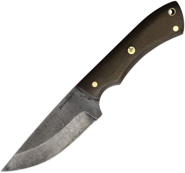 Join or Die Bushcraft Fixed Blade 80CrV2 Carbon Steel Green Micarta