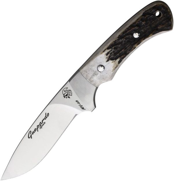 J&V Adventure Knives Gueppardo Fixed Blade 4" MV-58 Stag
