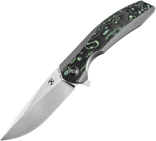 Kansept Accipiter Framelock Green - Titanium CF