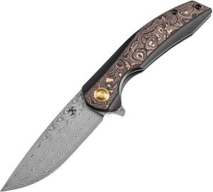 Kansept Accipiter Framelock Damascus - Steel