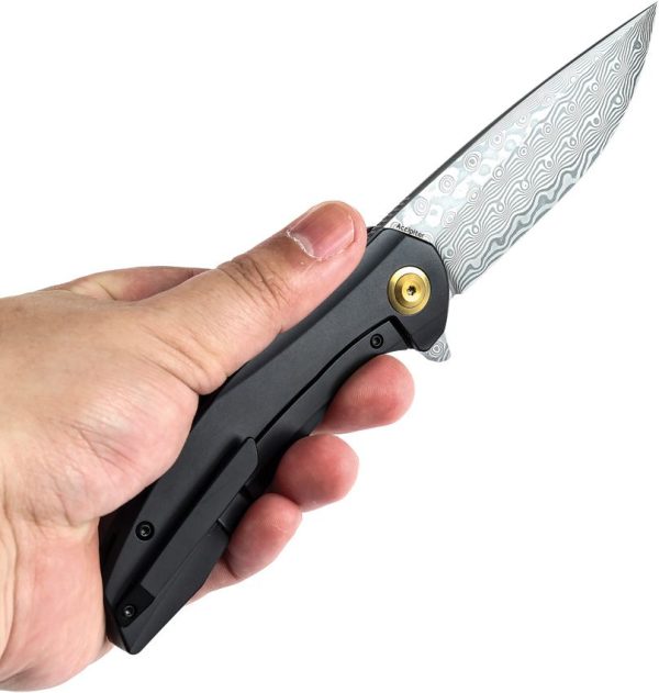 Kansept Accipiter Framelock Damascus - Steel