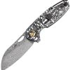 Kansept Model 6 Linerlock Left Damascus Wharncliffe