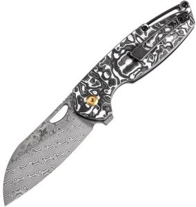 Kansept Model 6 Linerlock Left Damascus Wharncliffe