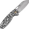 Kansept Model 6 Linerlock Left Damascus Wharncliffe