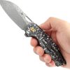 Kansept Model 6 Linerlock Left Damascus Wharncliffe